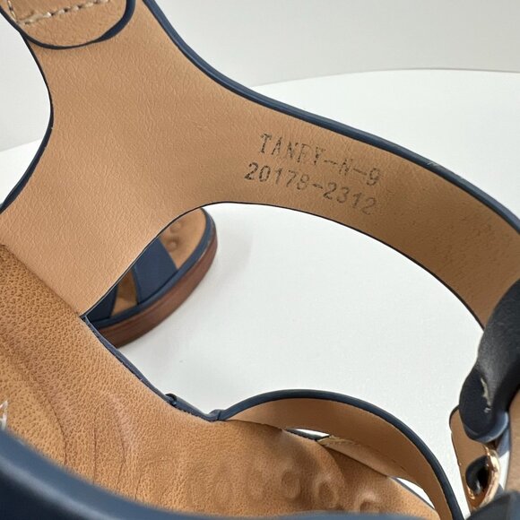 Patrizia Taney Wedge Sandals Womens 9 Comfort T-Strap Slingback Block Heels Blue - Picture 13 of 15